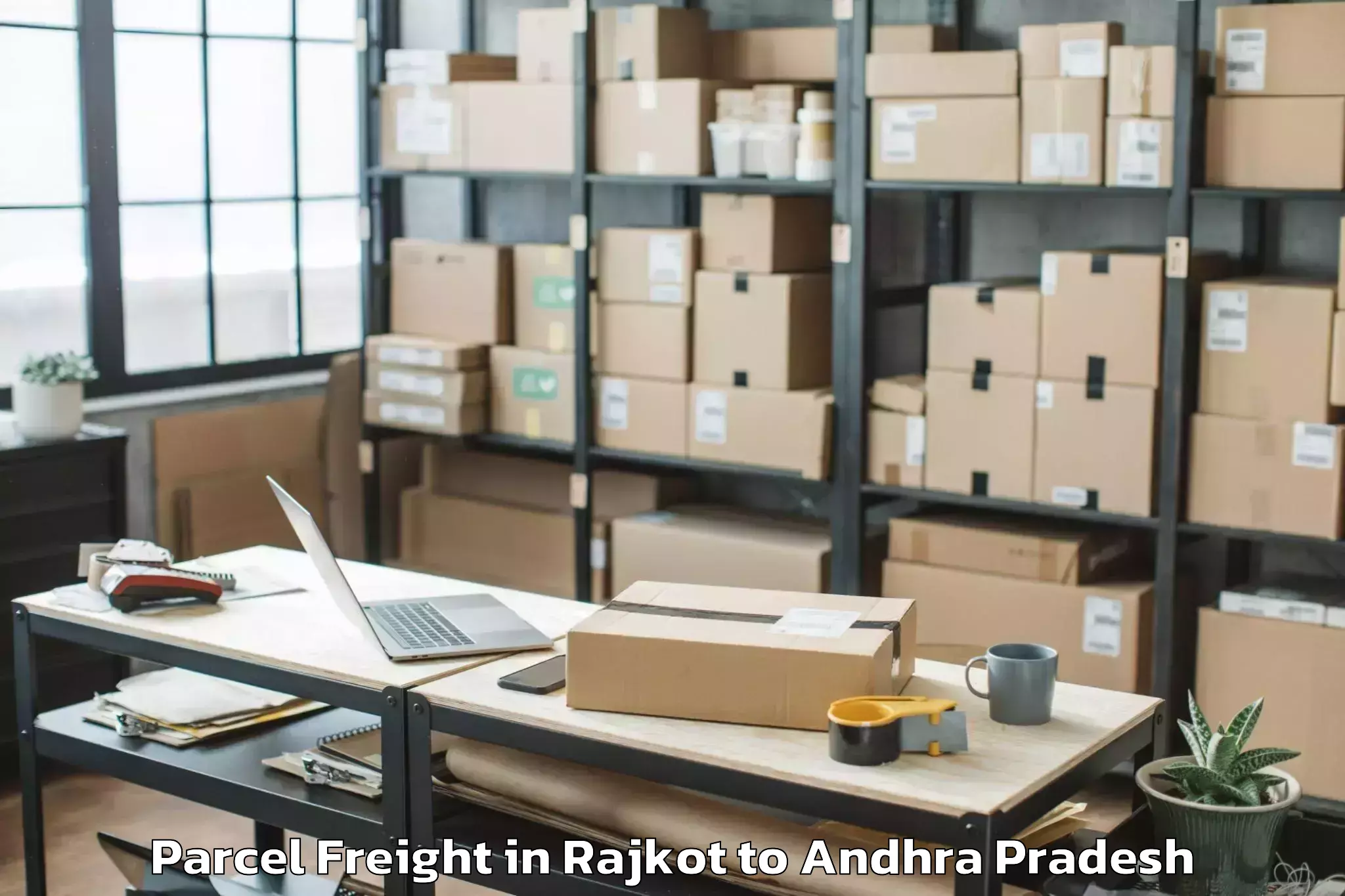 Top Rajkot to G Konduru Parcel Freight Available